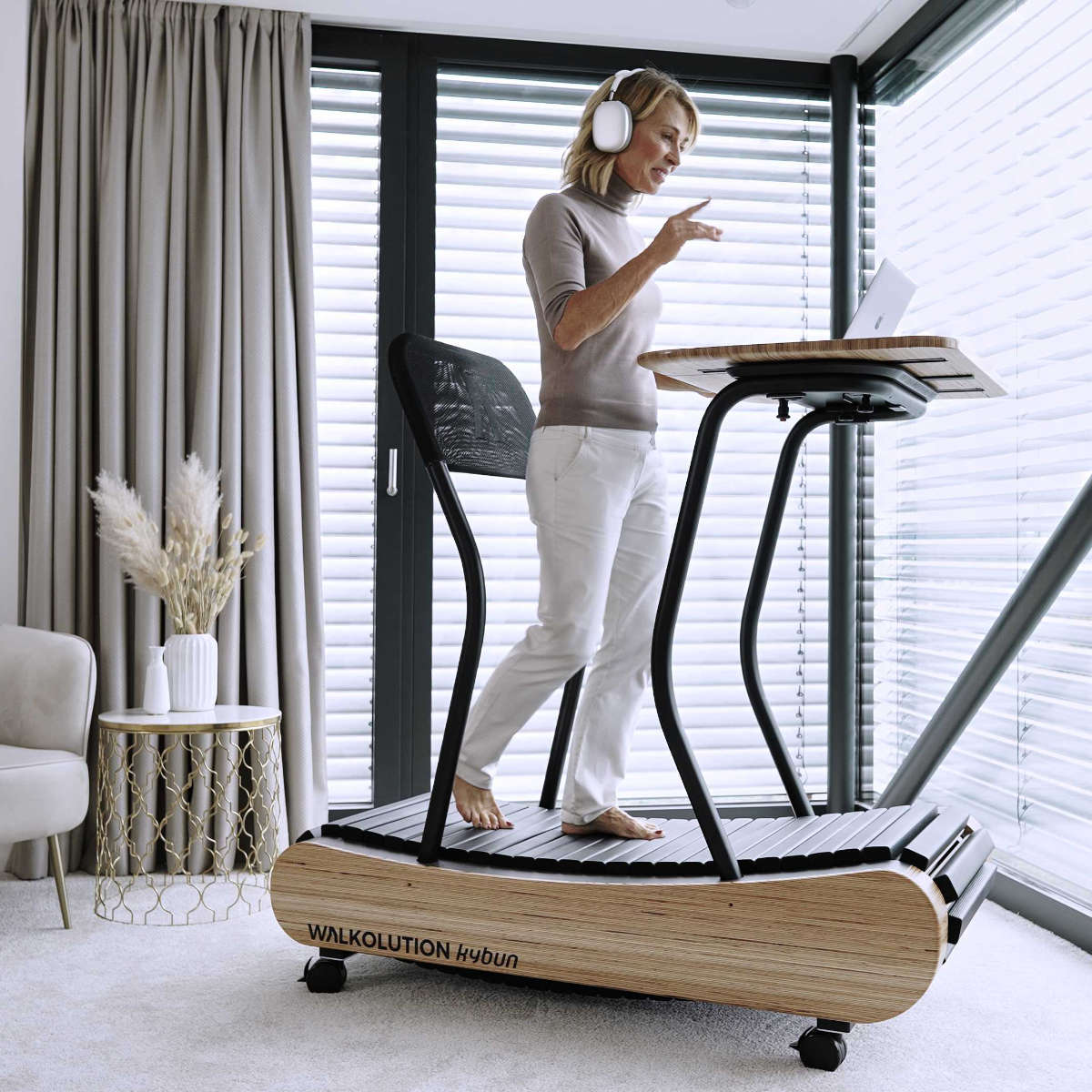 Wooden treadmill, manual treadmill, walking treadmill, treadmill desk, height adjustable desk, soft Walkolution USA